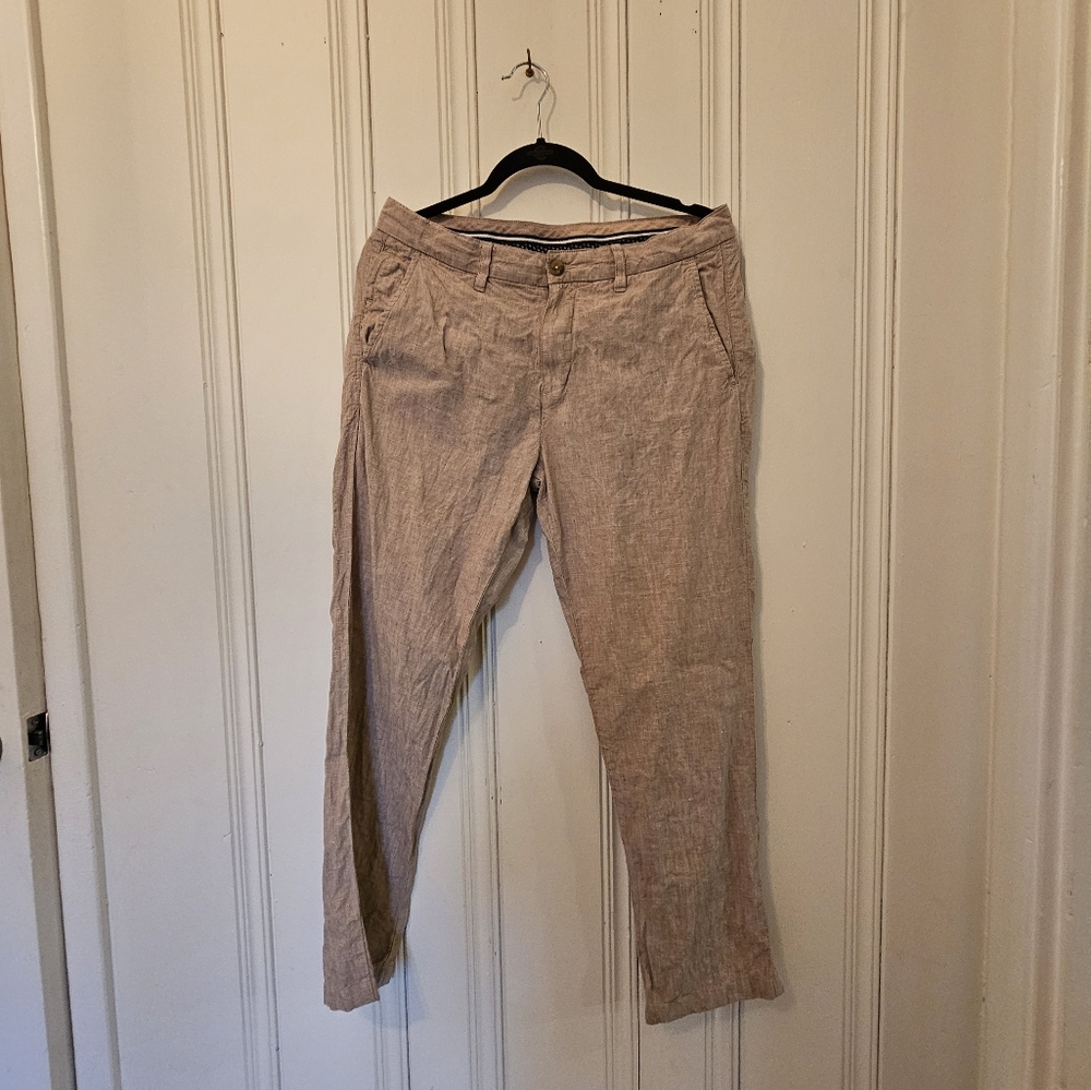 Used 34W 37L Men's Tan/Cream Arrow Leisure Slim Fit Jeans